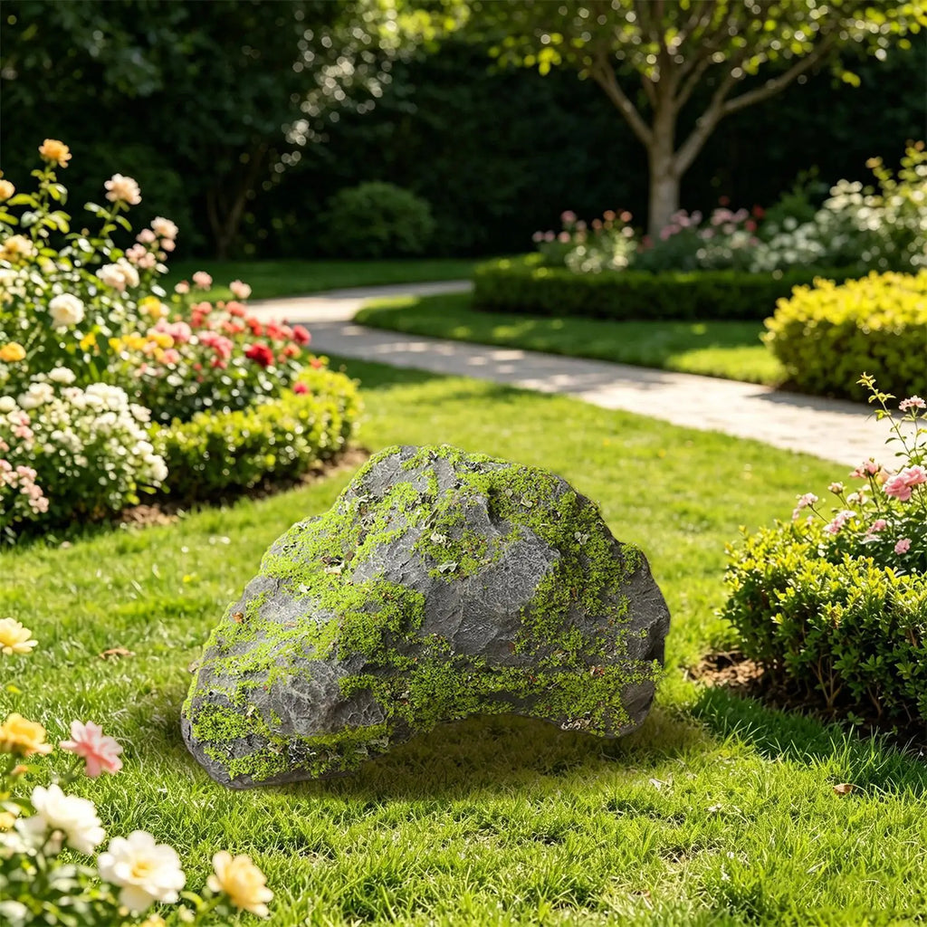 5 styles Artificial Moss Boulders, Faux Rock Decor for Garden Aquarium Terrarium, Fake Stone Landscape for Outdoor Yard Pond Vue