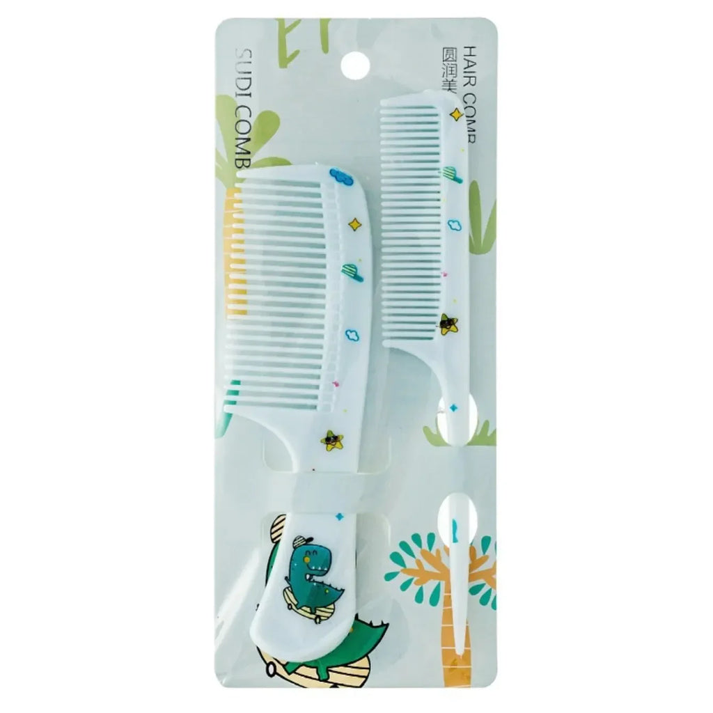 2Pcs For Girls Hair Comb Hair Comb Cartoon Baby Child Kids Set Cute Portable Anti-Static Plastic Hairdressing Comb Hairdressing Vue B234 Blue Dinosaur