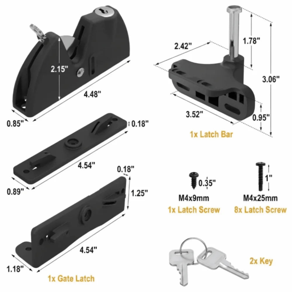 Automatic Locking Automatic Locking Gate Lock With 2 Keys Lockable Lockable Gate Lock 2 Sided Secure Key Lock Gate Lock Vue