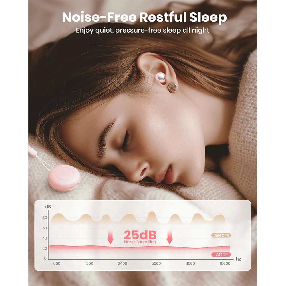 Ear Plugs Sleeping Noise Cancelling 25dB Reduction 8 Tips Reusable Vue