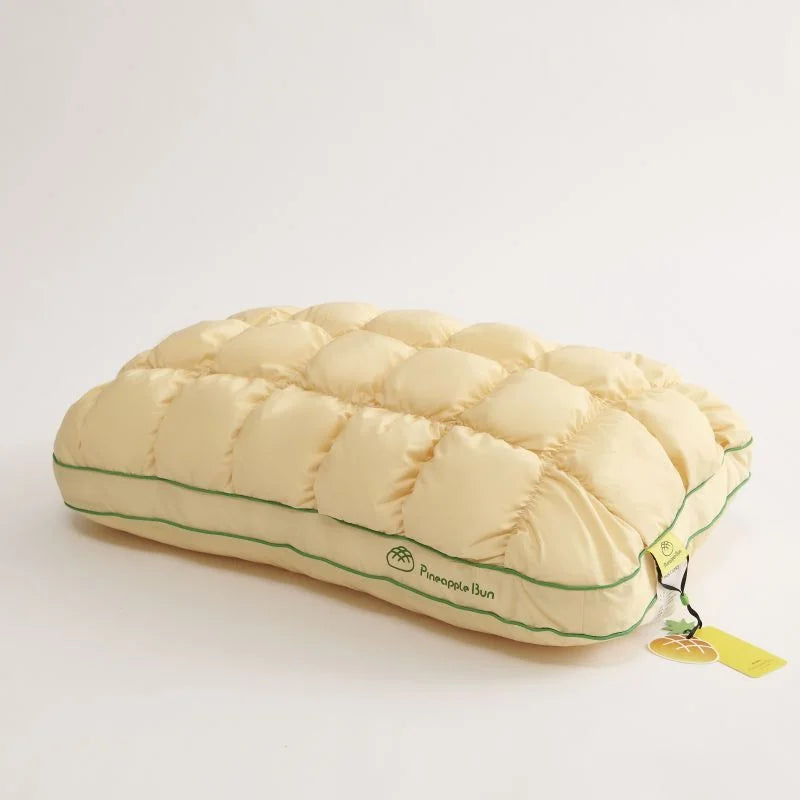 Cotton Pillow Cervical Neck Support Sleep Aid Adult Dorm Room Single Pineapple Bun Texture Full Head Support Pillow Vue
