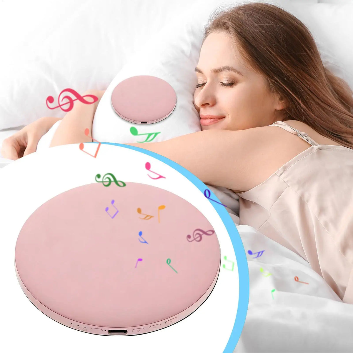 Portable Pillow Speaker Stereo Sound with White Noise Wireless Pillow Speaker for Sleeping for Side Sleepers Christmas Birthday Vue