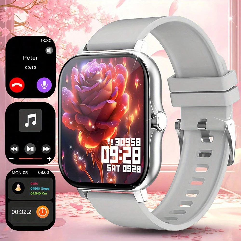 New Smartwatch BT Call Health&Sleep Monitoring 1.83''HD Screen Kids Smart Watch Waterproof Fashoin Sports Bracelet For Women Men Vue silicone silver Fashion Sport Watch