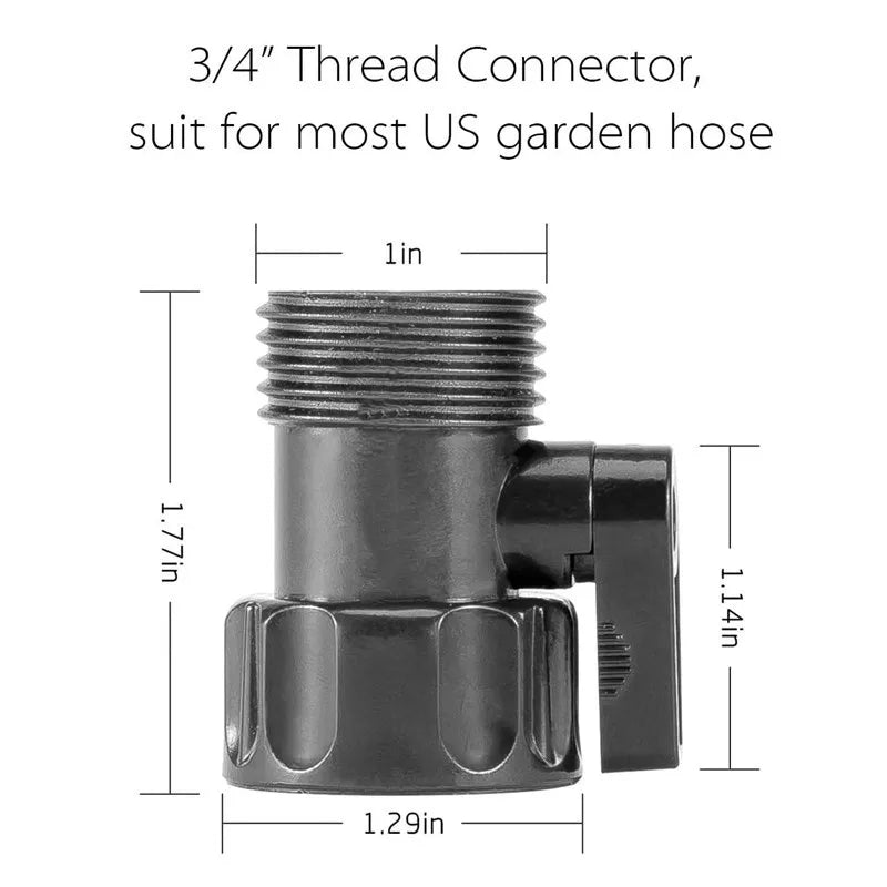 1PC 3/4" Durable Plastic Garden Hose Shut Off Valve, Leak-Proof Ball Valve Threaded Water Shutoff Coupling for Garden Irrigation Vue