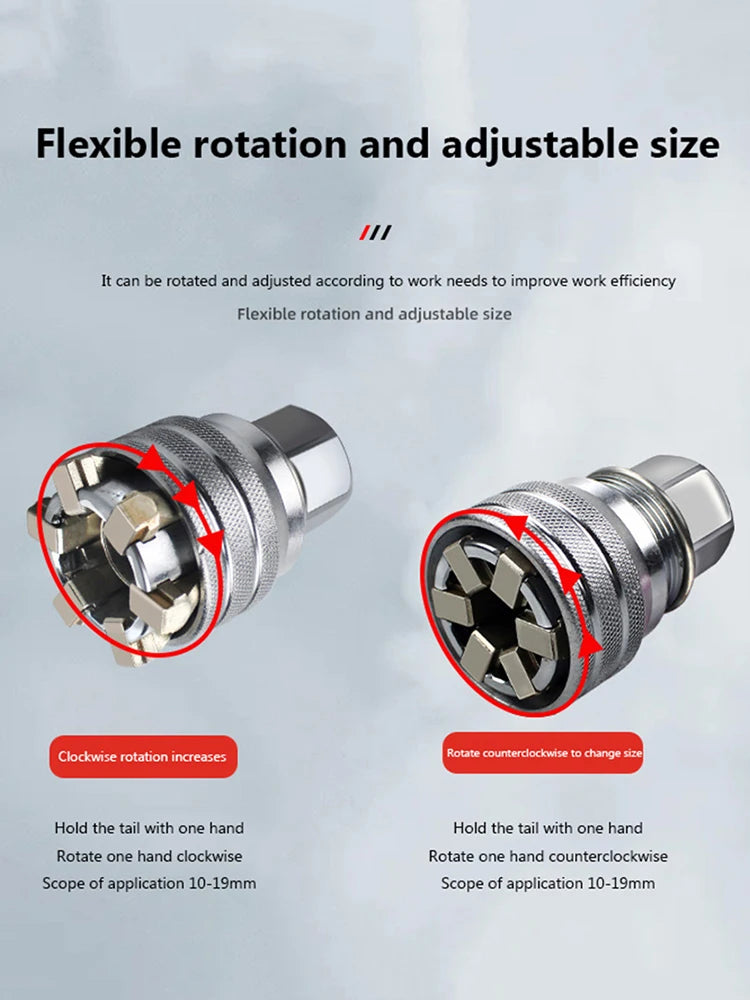 10–19mm Universal Socket Wrench Sleeve with Drill Adapter Socket Wrench Sleeve Vue