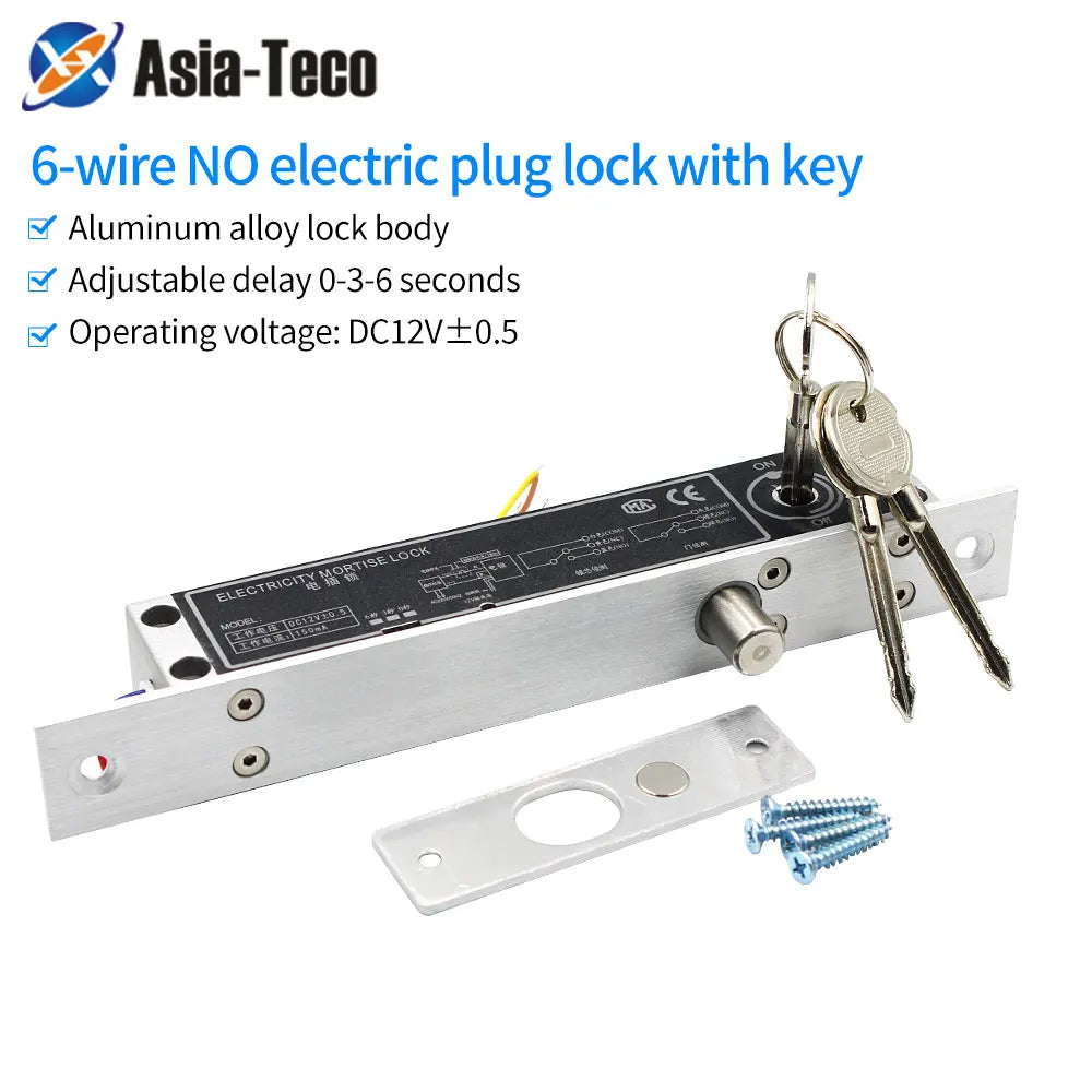 Fail Secure 12V Electric Drop Bolt Lock with Manual Keys 6wire Signal Output Delay Electronic Deadbolt For Access Control System Vue Default Title