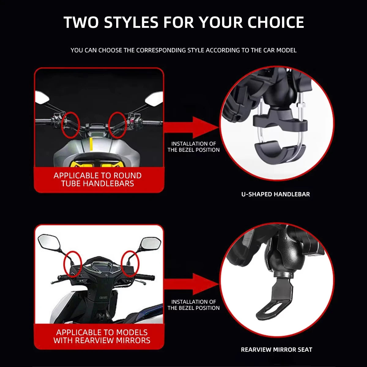 Mobile Phone Holder With Shock Absorber Module Adjustable at Any Angle for Motorcycle Scooter ATV bike Cell Phone Bracket Vue