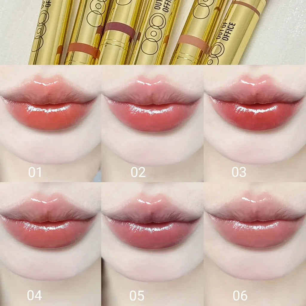 OUT OF OFFICE 2IN1 GLOSSY LIP BALM&LIPLINER DUO,Long-Lasting Wear,Luxury Makeup,Twist-Up Design,Natural Look,Feather-Proof Vue