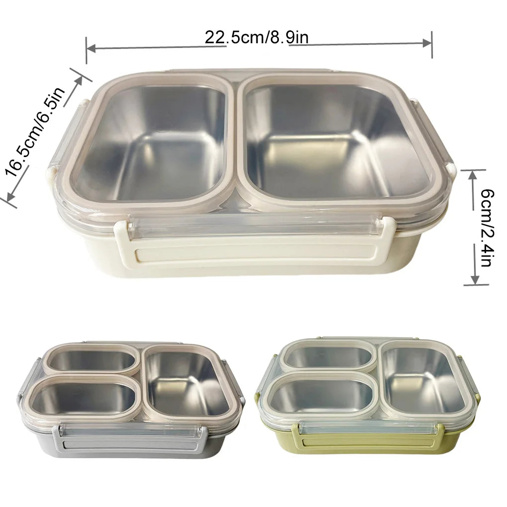 Stainless Steel Lunch Box | 3-Compartment Bento Container Bento Lunch Box Vue