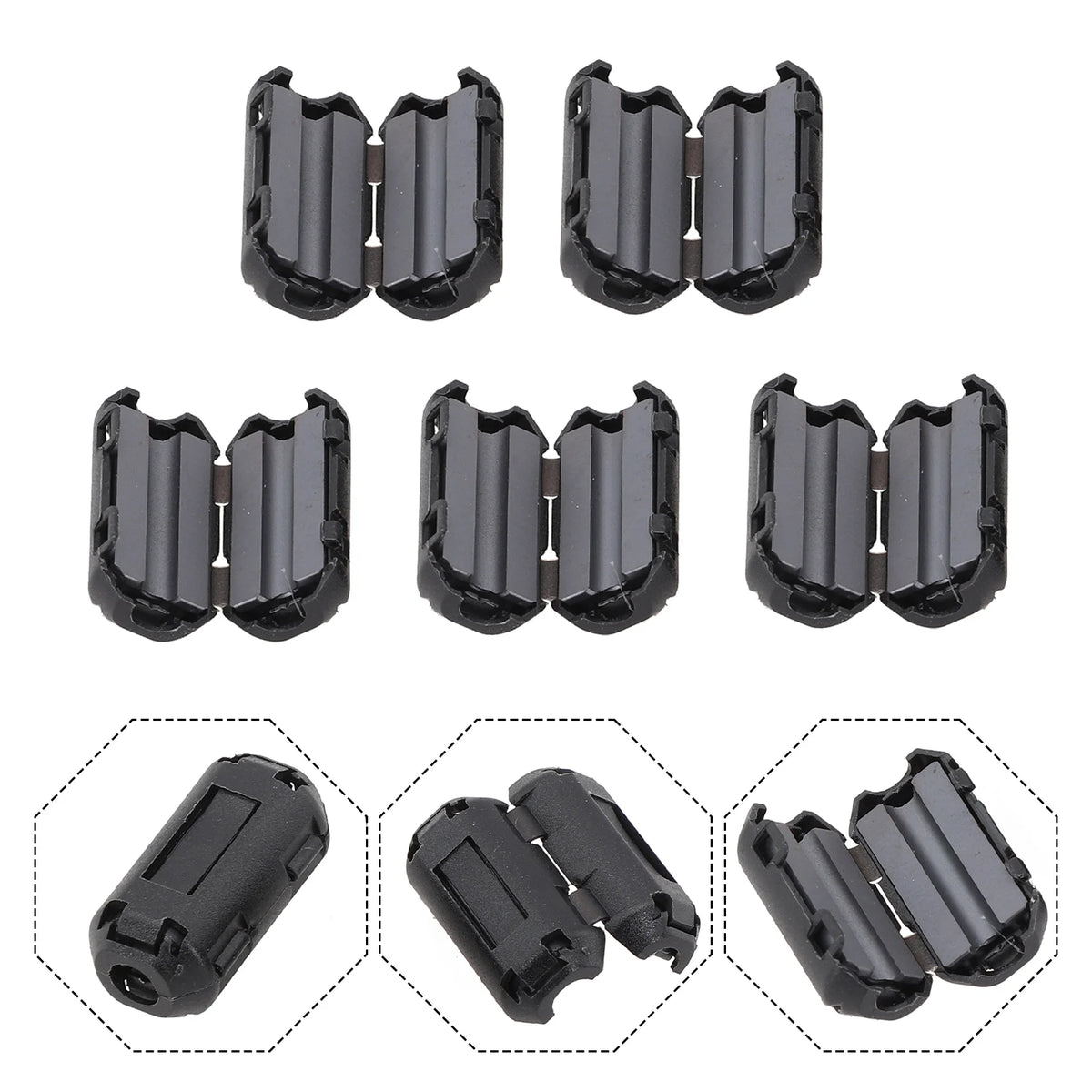 5-Pack Ferrite Bead Clip RFI Noise Filter for USB & Cables Ferrite Noise Filter Vue 3.5mm China Mainland