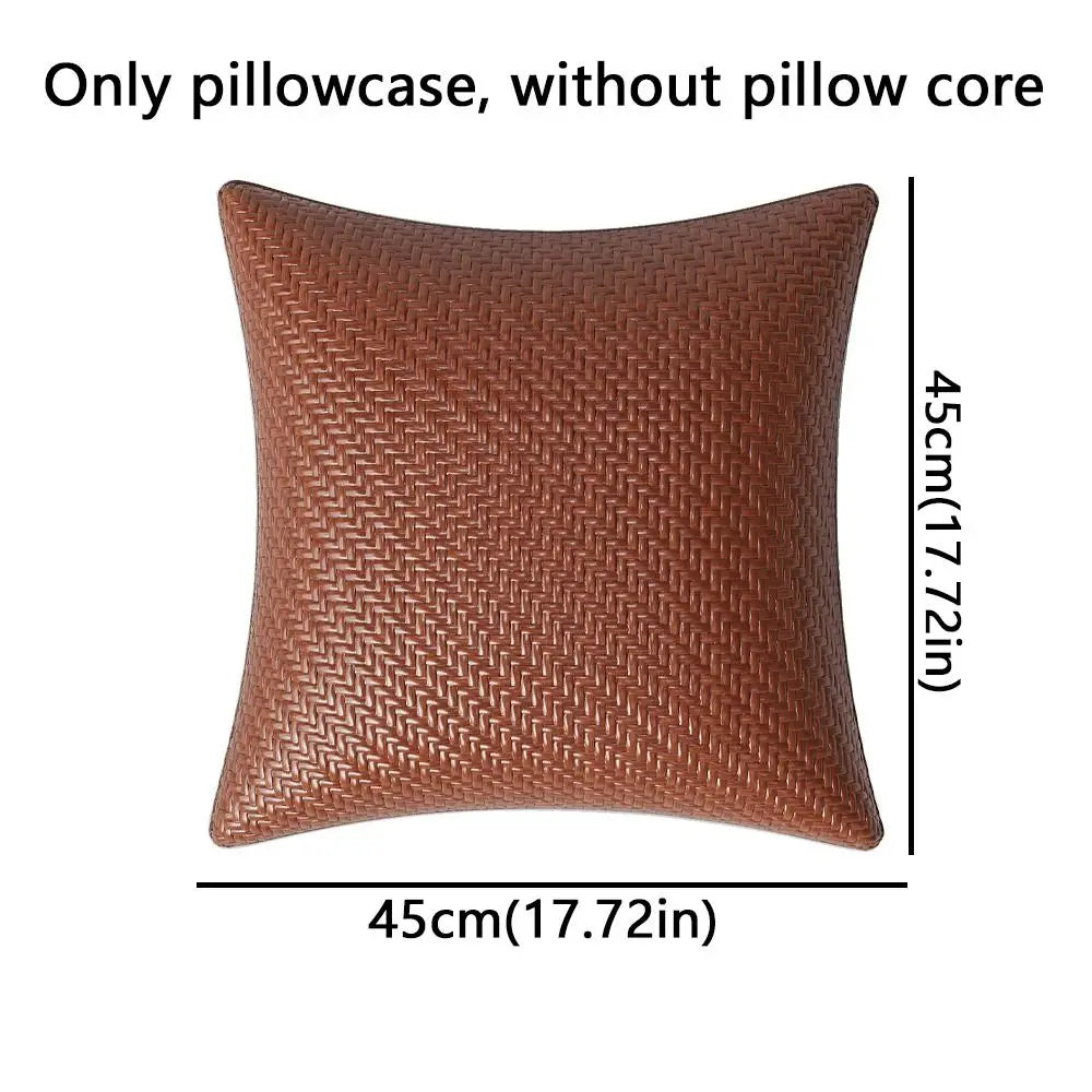 Imitation Rattan Weaving Summer Cooling Pillow Covers Solid Color Skin-friendly Ice Mat Pillow Covers Chinese Style Detachable Vue