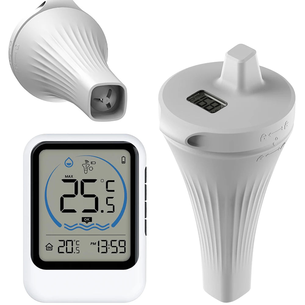 Smart Pool Thermometer IPX7 Waterproof Floating Pool Thermometer Easy Read Swimming Pool Thermometer for Swimming Pools Vue