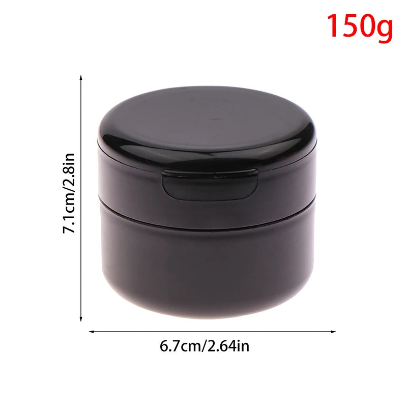 100/150g Empty Pot Flip Cover Makeup Jar With Spoon Refillable Bottles Travel Face Cream Lotion Cosmetic Cotton Pad Container Vue 150g Black
