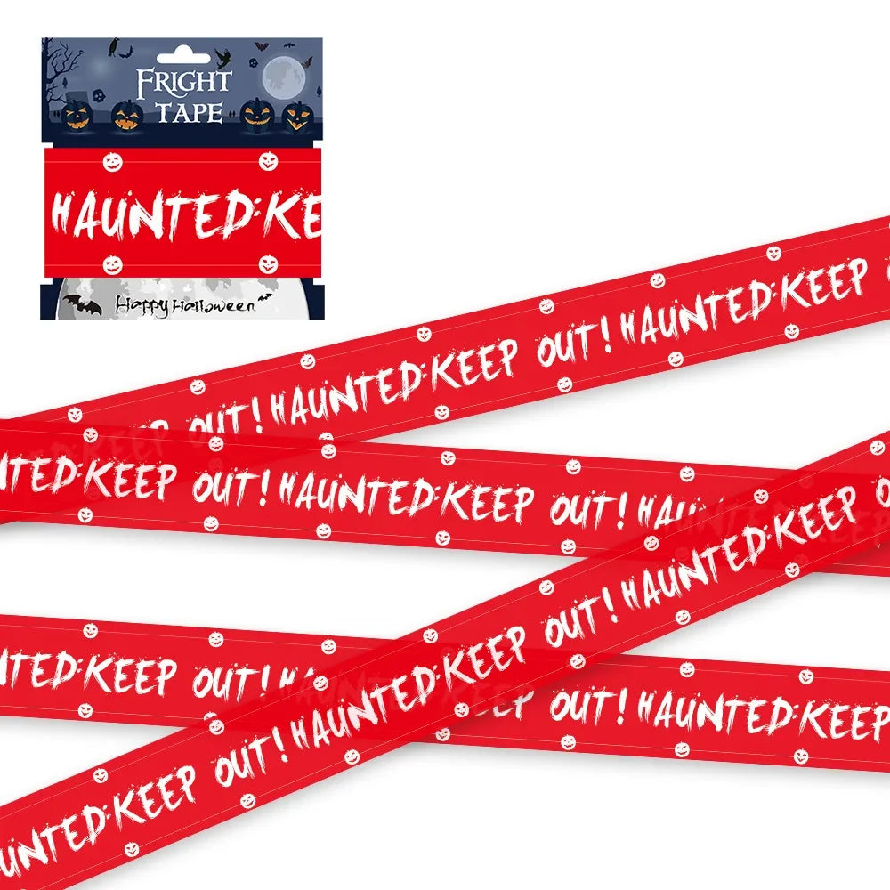6Mx8CM Halloween Warning Tape Signs Halloween Props Danger Warning Line New Isolation Belt Sign Party Outdoor Garden Decor Vue
