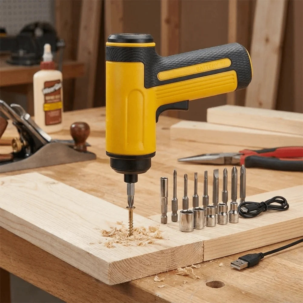 Compact Design Electric Screwdriver Drill Set Multiple Accessories Lightweight Build Portable Power Tools Steady Performance Vue