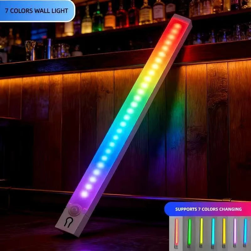 Rechargeable RGB LED Magnetic Cabinet Light Motion Sensor Color Gradient Ambient Night Lamp for Kitchen Closet Vue MULTI 30CM iridescent