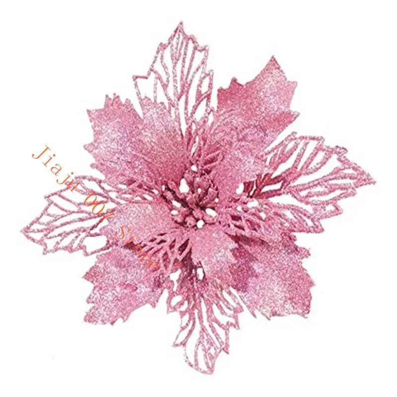 11cm Glitter Poinsettia Flower – Christmas Tree & Wreath Decor Christmas Floral Pick Vue