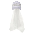 Breathable Bridal Veil Baseball Cap Romantic Solid Color Groom Hat Comfortable Adjustable Summer Baseball Cap Photo Prop Vue White
