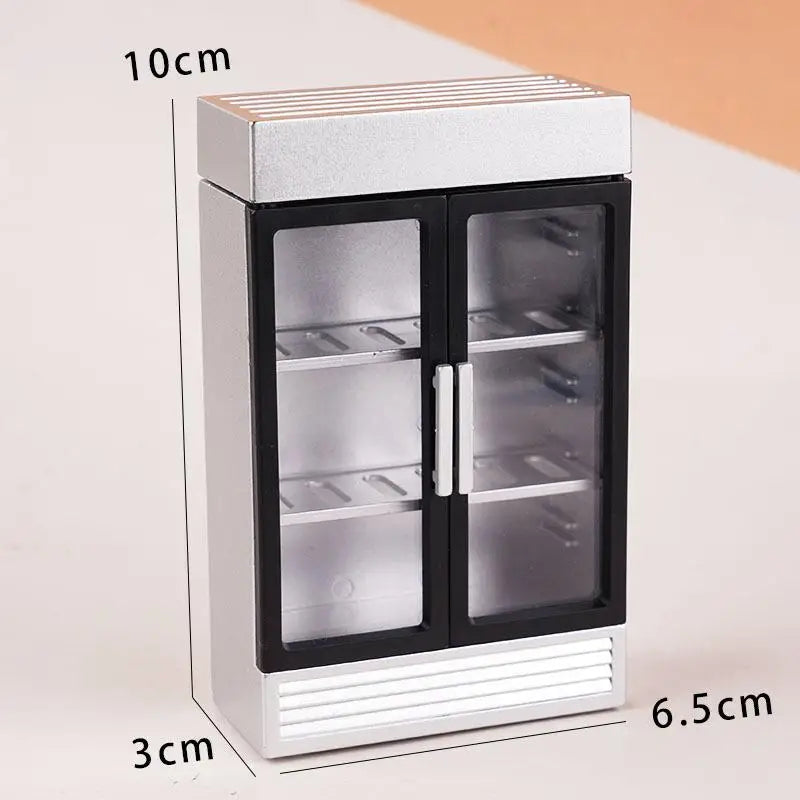Simulation Dollhouse Refrigerator Mini Beverage Accessories Plastic Toy Set for Kids Pretend Game Vue A1