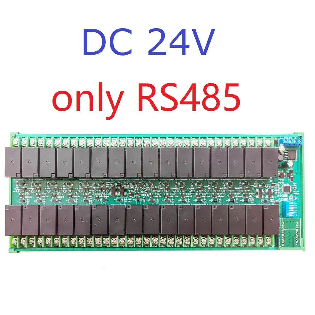 DC 12V/24V 20A 32 Channels RS485/Ethernet Modbus Slave Relay Board High Current RJ45 Network Port TCP/IP Modbus RTU Relay Module Vue