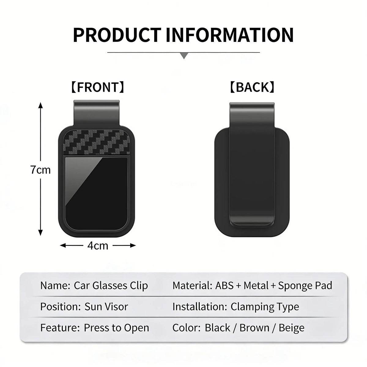 Car Sun Visor Storage Clip - Stable Sunglasses/Eyeglasses Holder with Card Ticket Organizer | Essential Car Interior Accessory Vue