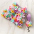 Kawaii Dog Harness Leash Set Adjustable Floral Design Pet Vest Style Harness With Leash Lace Dress Pet Chest Strap Training Use Vue Multicolor M