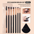 8Pcs Makeup Brushes with Triangle Powder Puff, Soft Fluffy Makeup Tools Cosmetic Eye Shadow Blending Beauty Make Up Brush Set Vue black