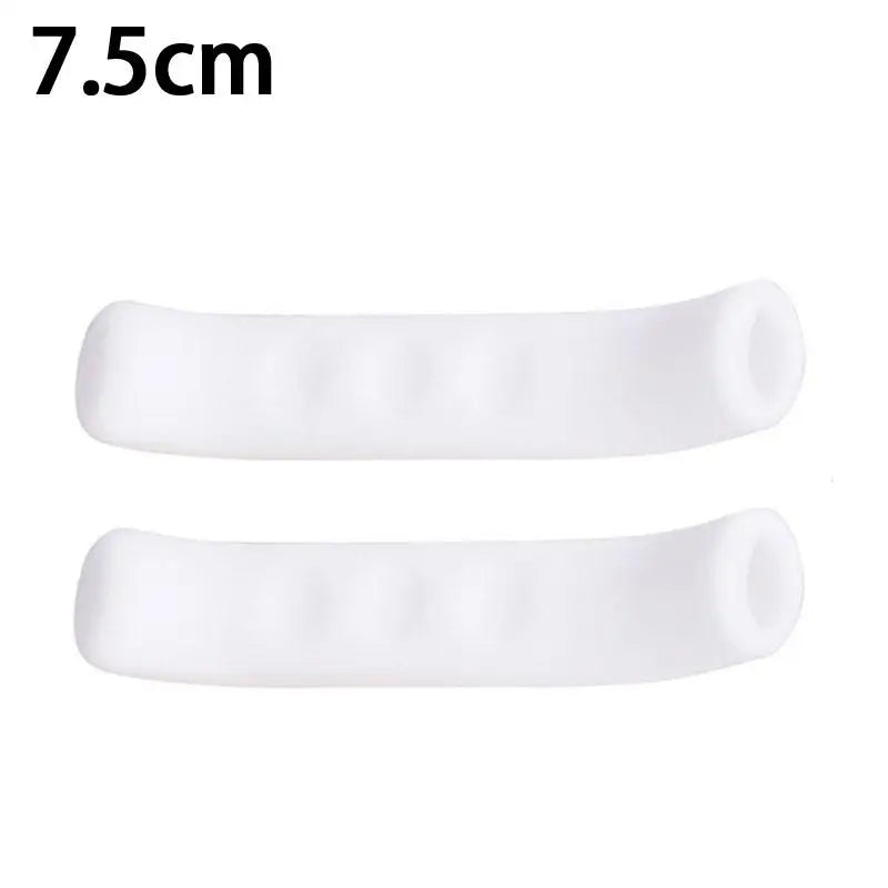 Silicone Bike Brake Lever Cover Non Slip Handle Protector Durable Bicycle Accessory for and Road Riding Safety Vue one size White