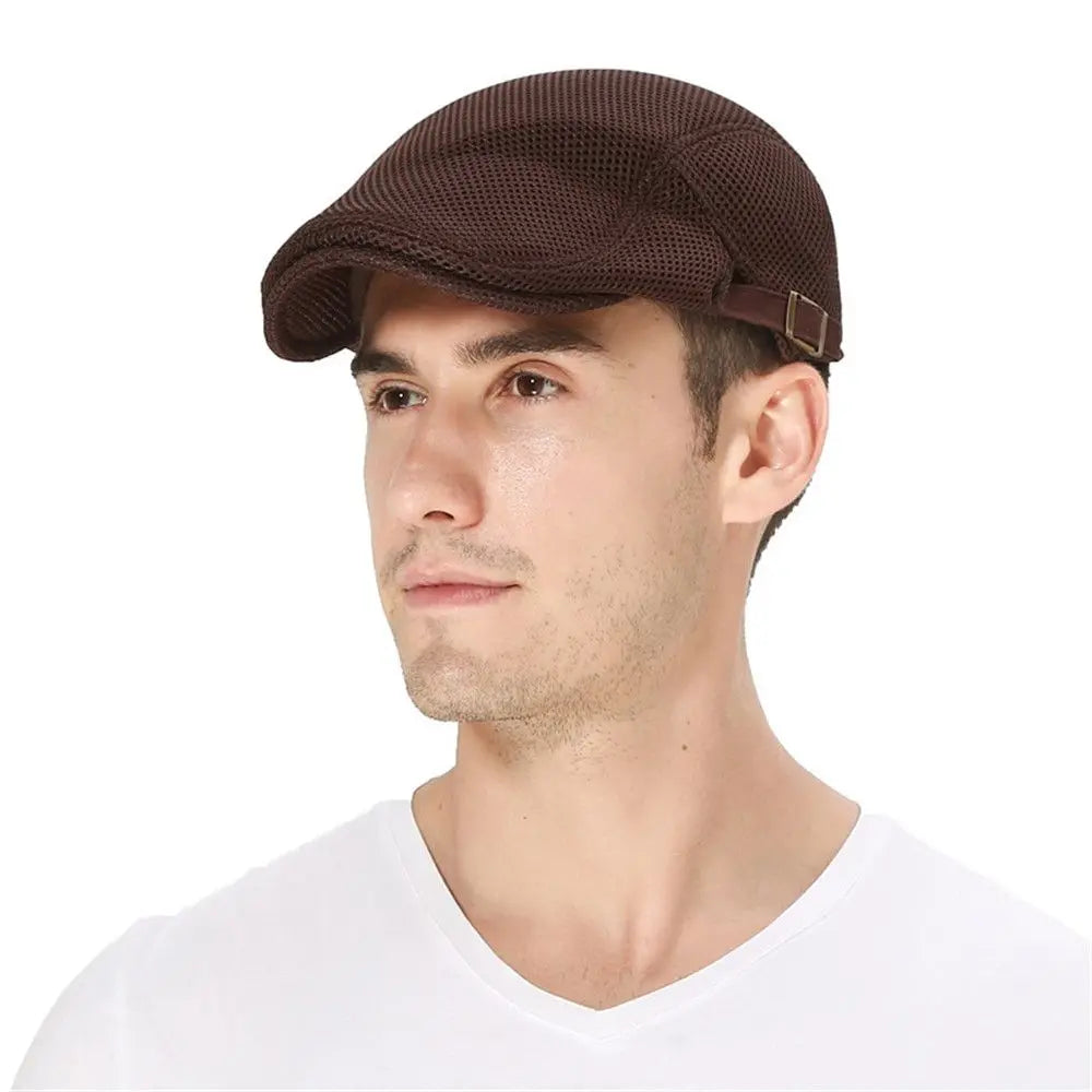 Summer Adjustable Mesh Breathable Peaked Cap Beret Hat Golf