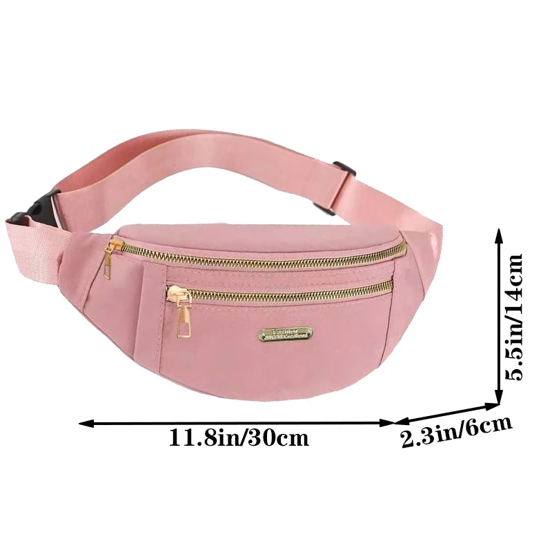 Daily Wear Simple Solid Tone Waist Sling Bag Fashion Unisex Fanny