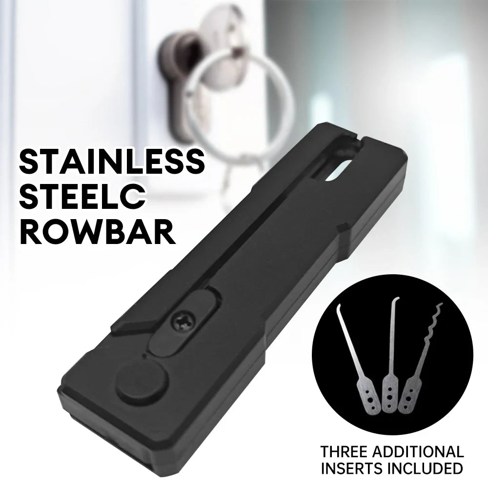 Stainless Steel Crowbar Multi-Tool Quick Flip Grav Pick Stainless Steel Durable Door Open Keys Hands-on Rake Lock Pick Set Vue
