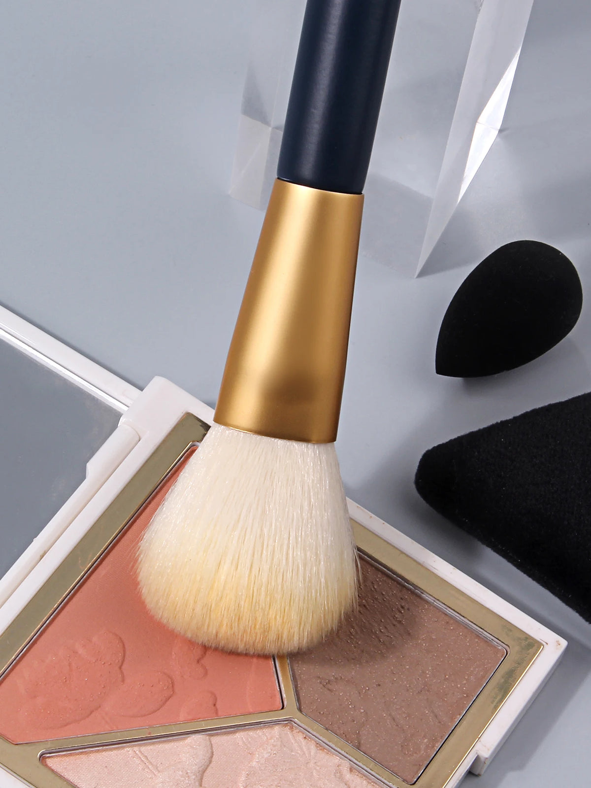 3PCS Makeup Tool Set Blush Brush Triangle Powder Puff Cosmetic Sponge Dry Wet Dual Use Foundation Blending Make Up Accessories Vue