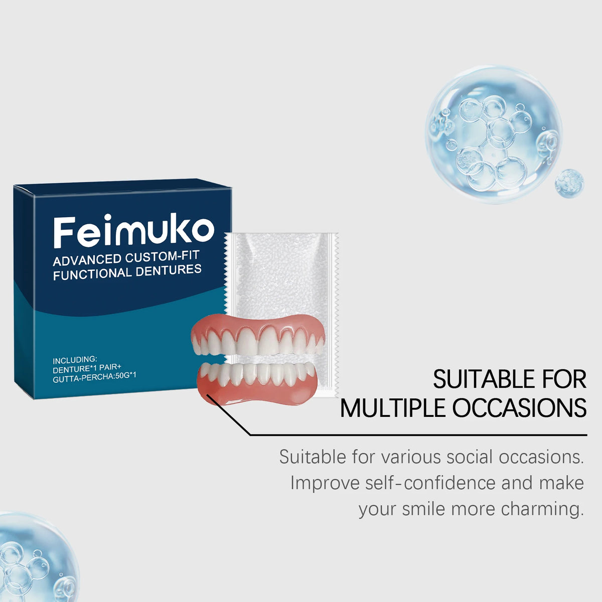 Denture Refitting Kit – Snug Fit, Comfortable & Secure Wear, Daily Dental Surface Care,Ideal for Seniors & Missing Teeth Suffers Vue