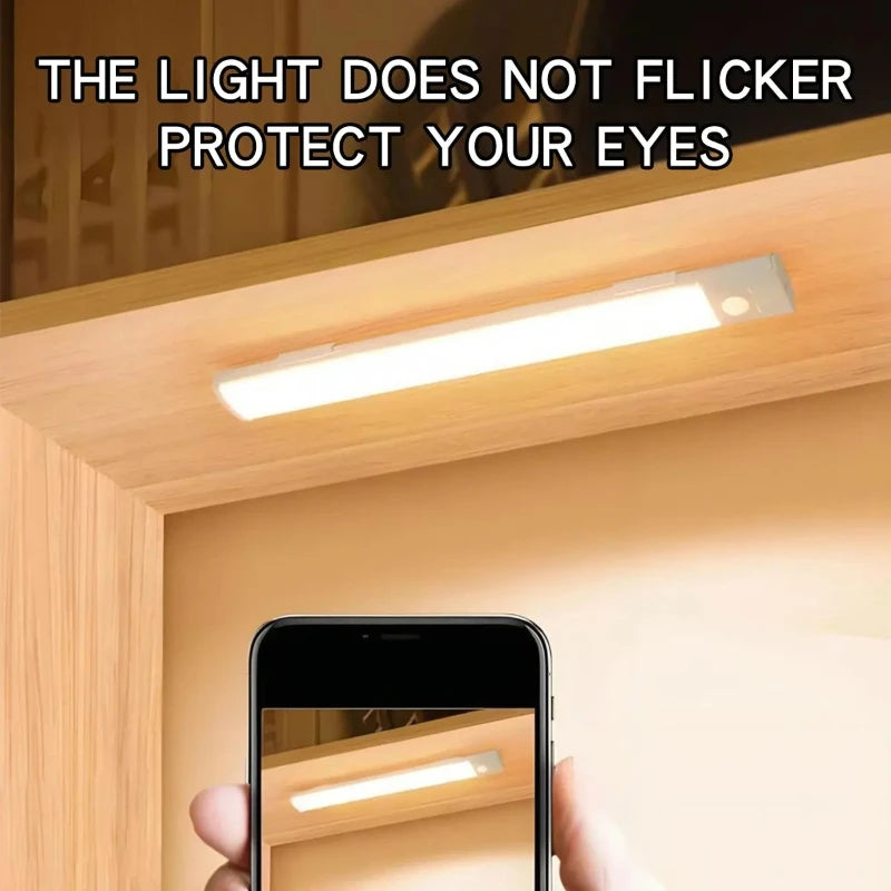 Motion Sensor LED Cabinet Light Type C Rechargeable Induction Night Light Wireless Portable Detector Lamp for Wardrobe Hallway Vue