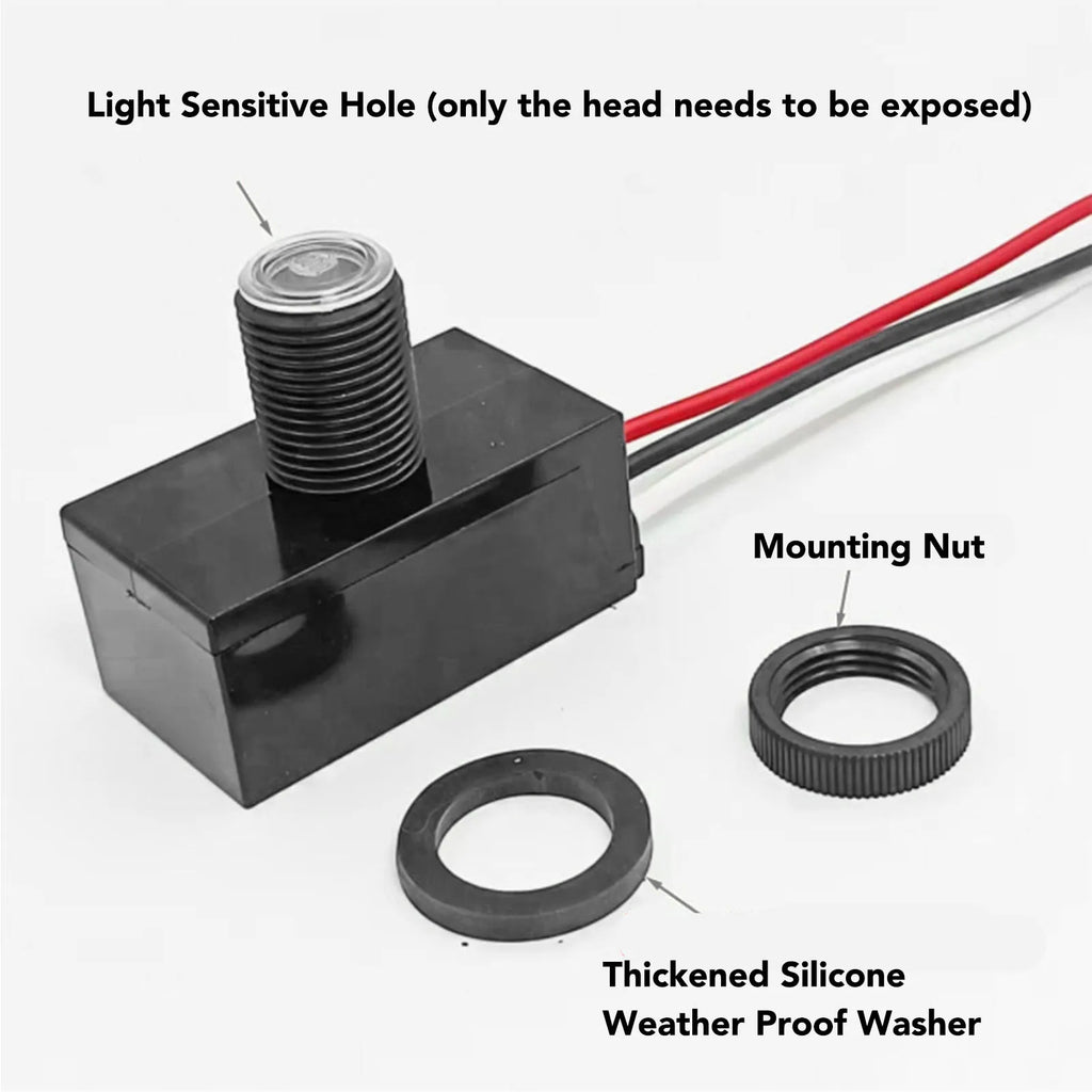 Photocell Light Sensor IP65 Proof Level Multifunctional Compact Outdoor Photoelectric Light Control Photocell Sensor Vue