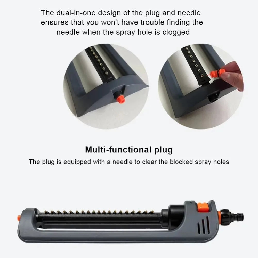 19 Hole Nozzles Oscillating Sprinkler Automatic 4 Modes Swing Irrigation Sprinkler Weighted Base Wide Coverage Water Sprayer Vue