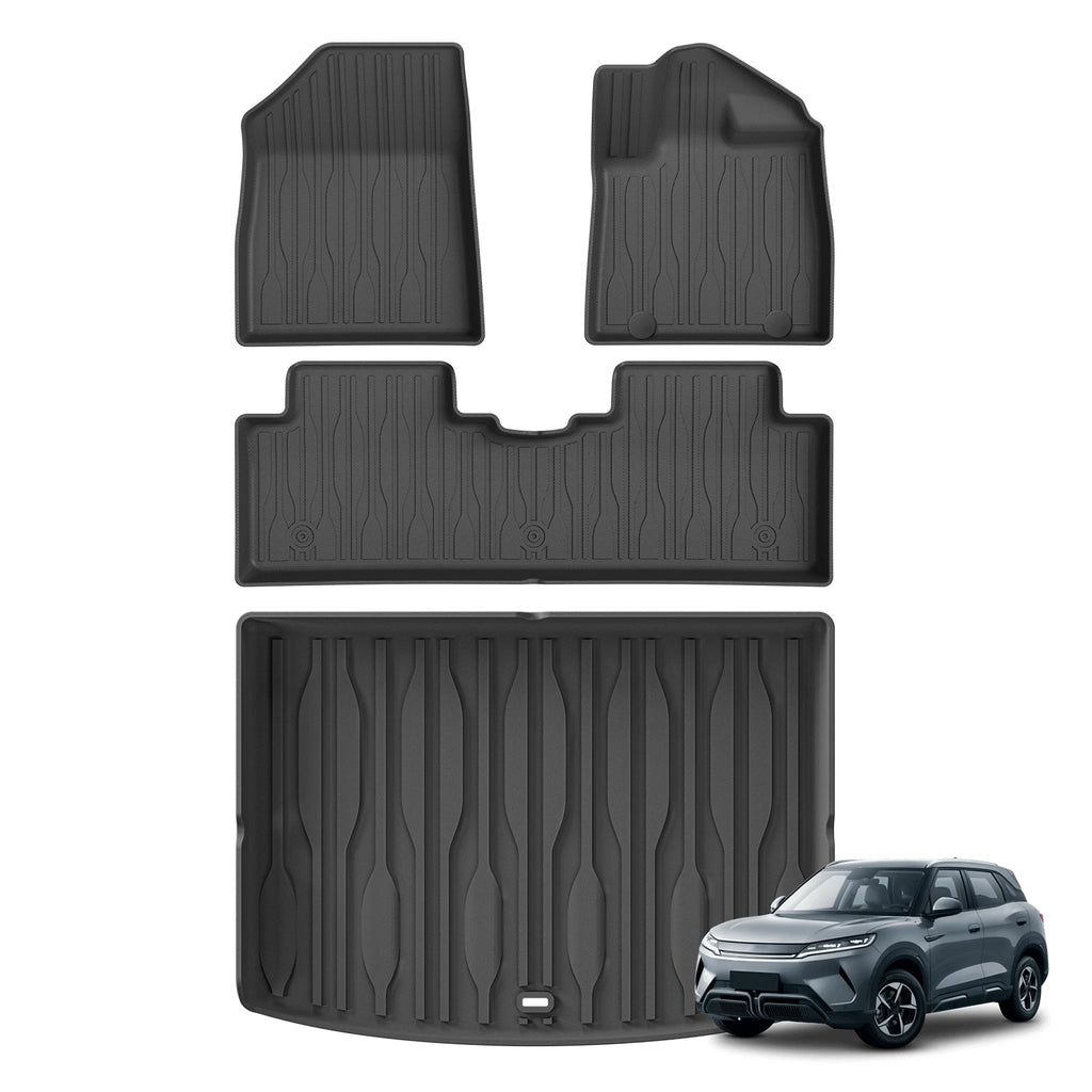 Smabee Right Drive for BYD ATTO2/Yuan UP 2025 2026 Car Floor Mats Cargo Liner Trunk Pad TPE 3D Foot Mat Waterproof Accessories Vue RHD 4PCS