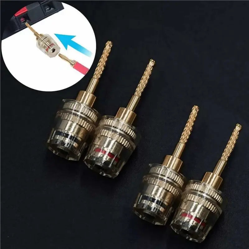 Hot-OFC Pure Copper 2Mm Pin To 4Mm Banana Female Gold Plated 24K 4Pcs Cable Plug Wire Connector Terminal For Hifi DIY Vue
