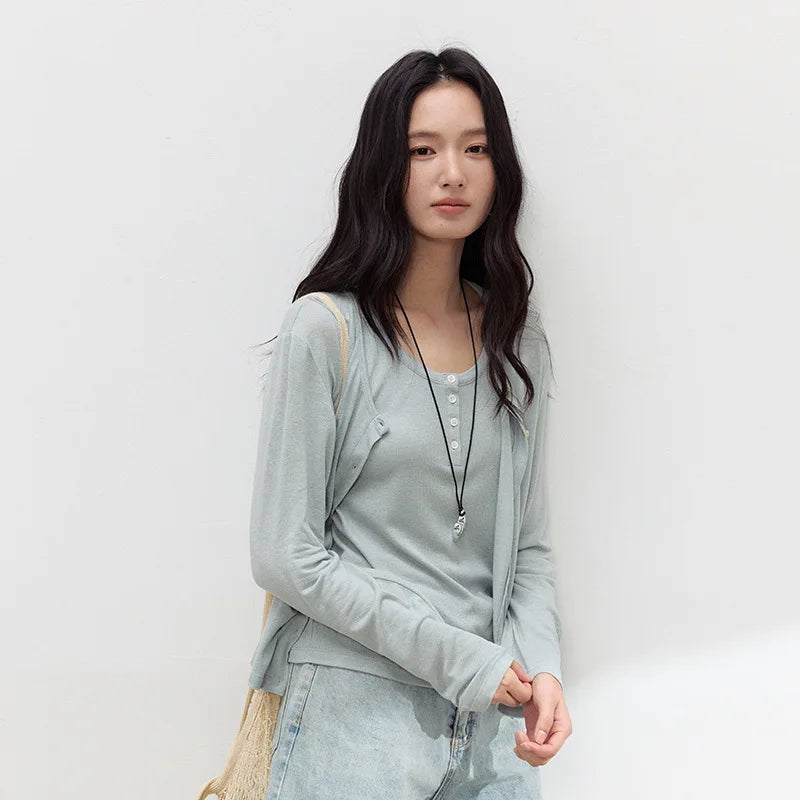 Striped Linen Cardigan for Women, Button Down Shirt, Summer Blouse, Breathable Thin Fabric, Daily Office Vue