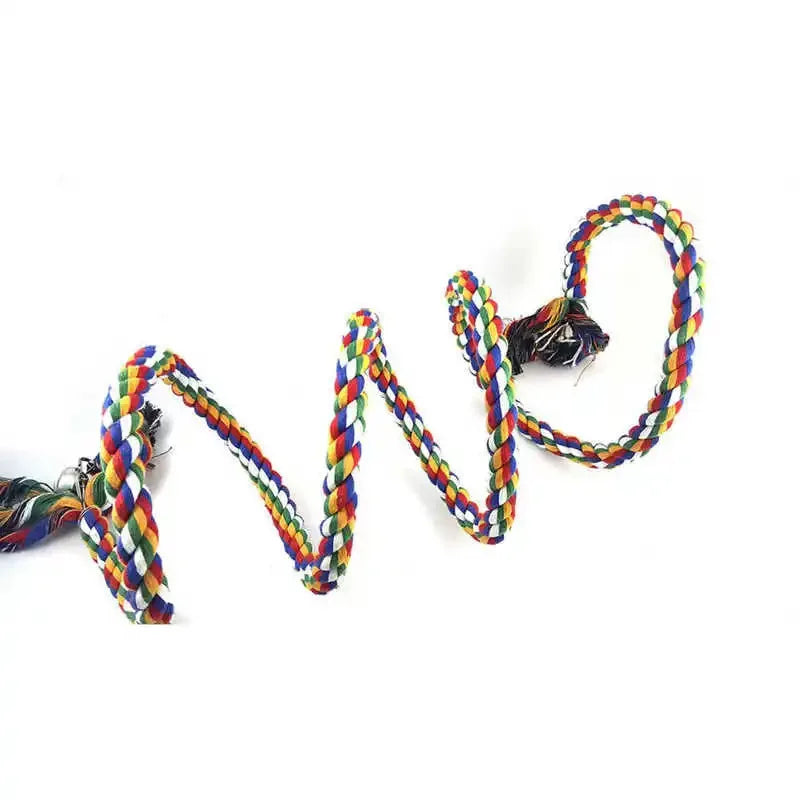 Bird Toys Parrot Climbing Rope Birdcage Suspension Pole Cotton Rope Swivel Ladder Parakeet Training Chew Toys Pet Supplies Vue