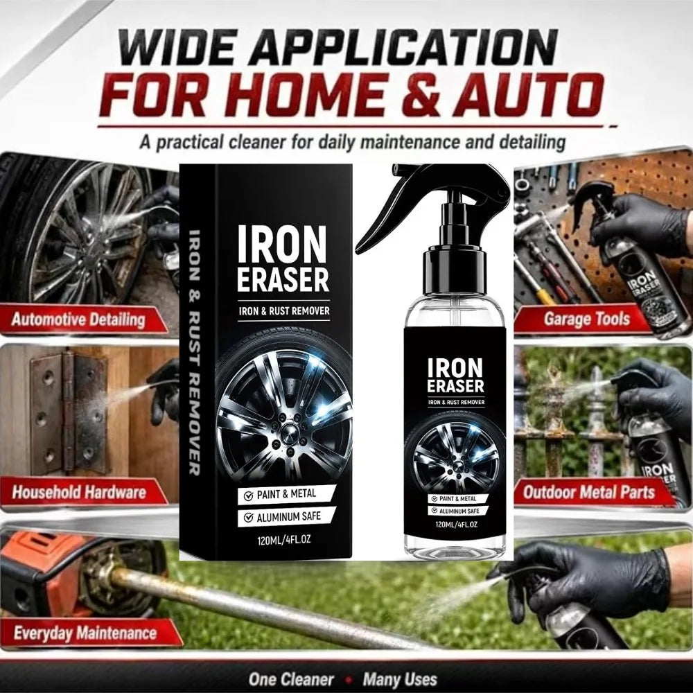 120ml Tire Iron Rust Cleaning Agent Car Rust Remover Cleaning Decontamination Descaling Renewing Paint Metal Safe Iron Eraser Vue