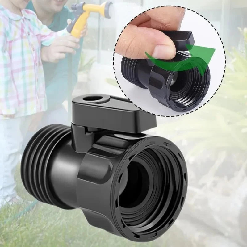 1PC 3/4" Durable Plastic Garden Hose Shut Off Valve, Leak-Proof Ball Valve Threaded Water Shutoff Coupling for Garden Irrigation Vue