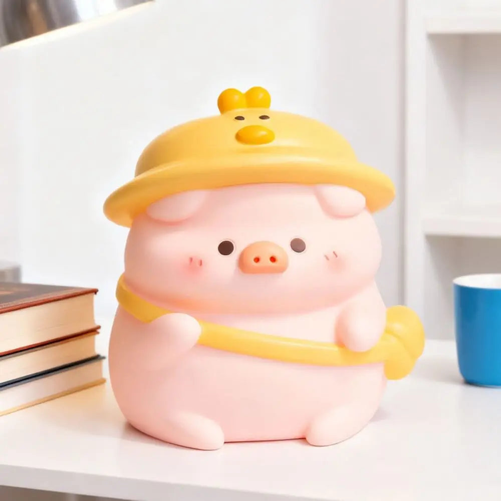 Animal Figurines Vinyl Cartoon Pig Money Box Resistant Fall Large Capacity Cute Piggy Bank Kawaii Funny Saving Box Children Use Vue