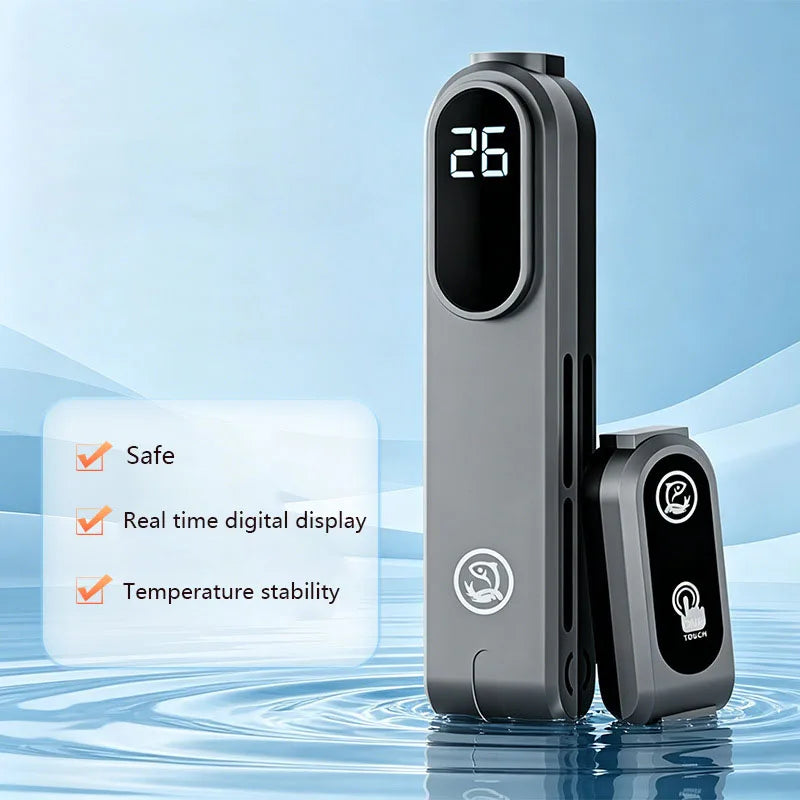 Mini Aquarium Heater With LED Display Smart Constant Temperature Over‑heat & Water‑off Protection Adjustable 18‑34℃ Fish Tank Vue