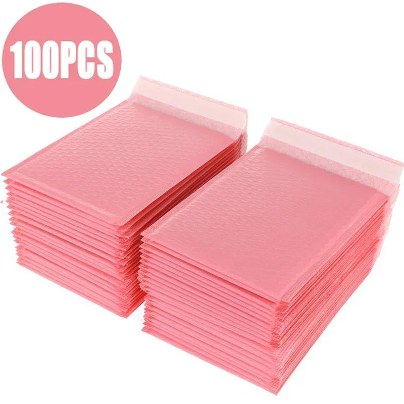 100pcs Bubble Mailers Pink Poly Bubble Mailer Self Seal Padded Envelopes Gift Bags For Book Magazine Lined Mailer Self Seal Vue
