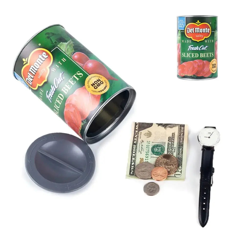 Multi-functional Tinplate Beet Cans Combo Organizer Box Hidden Compartment Sight Diversion Safe Container Home Office Hide Cash Vue