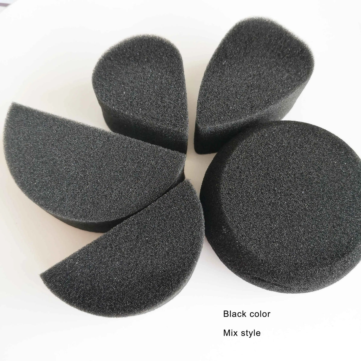 5pcs Soft and Skin Friendly Yellow Black Pink Water Droplets Semi-circular body Art painting sponge Vue B-5 MIX China Mainland