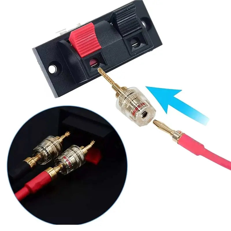 Hot-OFC Pure Copper 2Mm Pin To 4Mm Banana Female Gold Plated 24K 4Pcs Cable Plug Wire Connector Terminal For Hifi DIY Vue