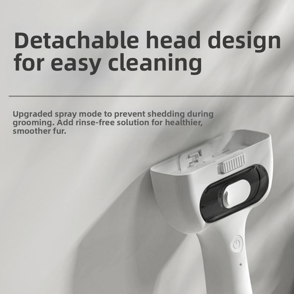 Multi-functional Pet Hair Remover Brush Detachable USB Rechargeable Pet Grooming Comb Self-cleaning Long-lasting Battery Life Vue