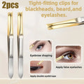 2pcs Eyebrow Tweezers Professional Stainless Steel Tweezers, Suitable for Eyebrows, Eyelashes And Ingrown Hairs with Coating Vue 2pcs